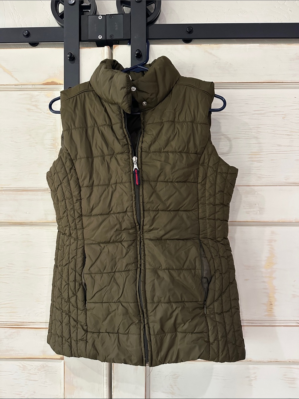 Tommy Hilfiger Olive Quilted Puffer Vest